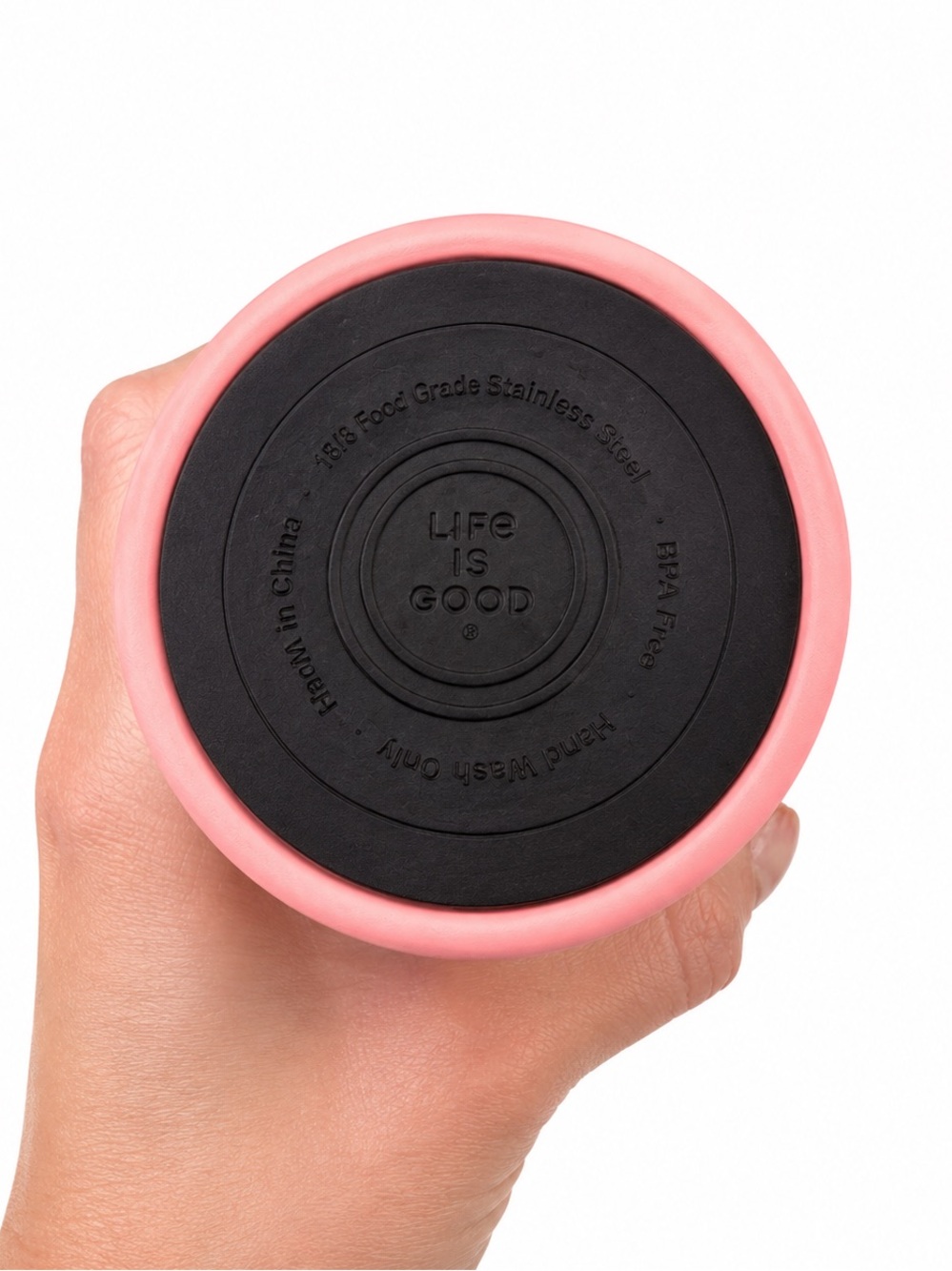 Life Is Good 32oz Tumbler Insulated Thermos Mug Pink Just Add Water Cup Handle - Picture 5 of 7